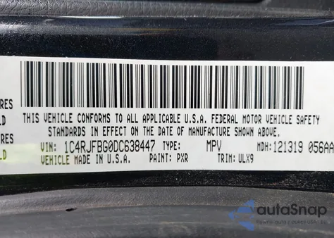 2013 Jeep Grand Cherokee Limited z USA, uszkodzony, nr VIN 1C4RJFBG0DC638447